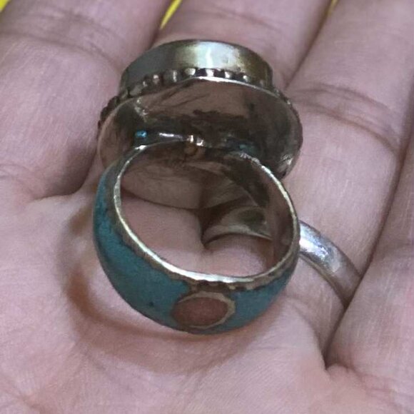 Turquoise Statement Ring – Size 8 - Picture 3 of 8
